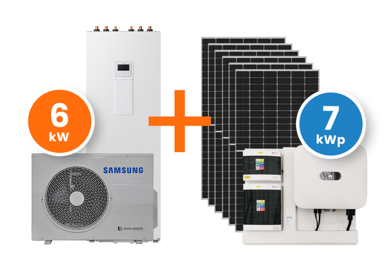 Tepelné èerpadlo Samsung EHS ClimateHub Split (6,0 kW) AE260RNWSEG/EU + AE060RXEDEG/EU + fotovoltický systém Huawei 7kWp on-grid 3-fázy